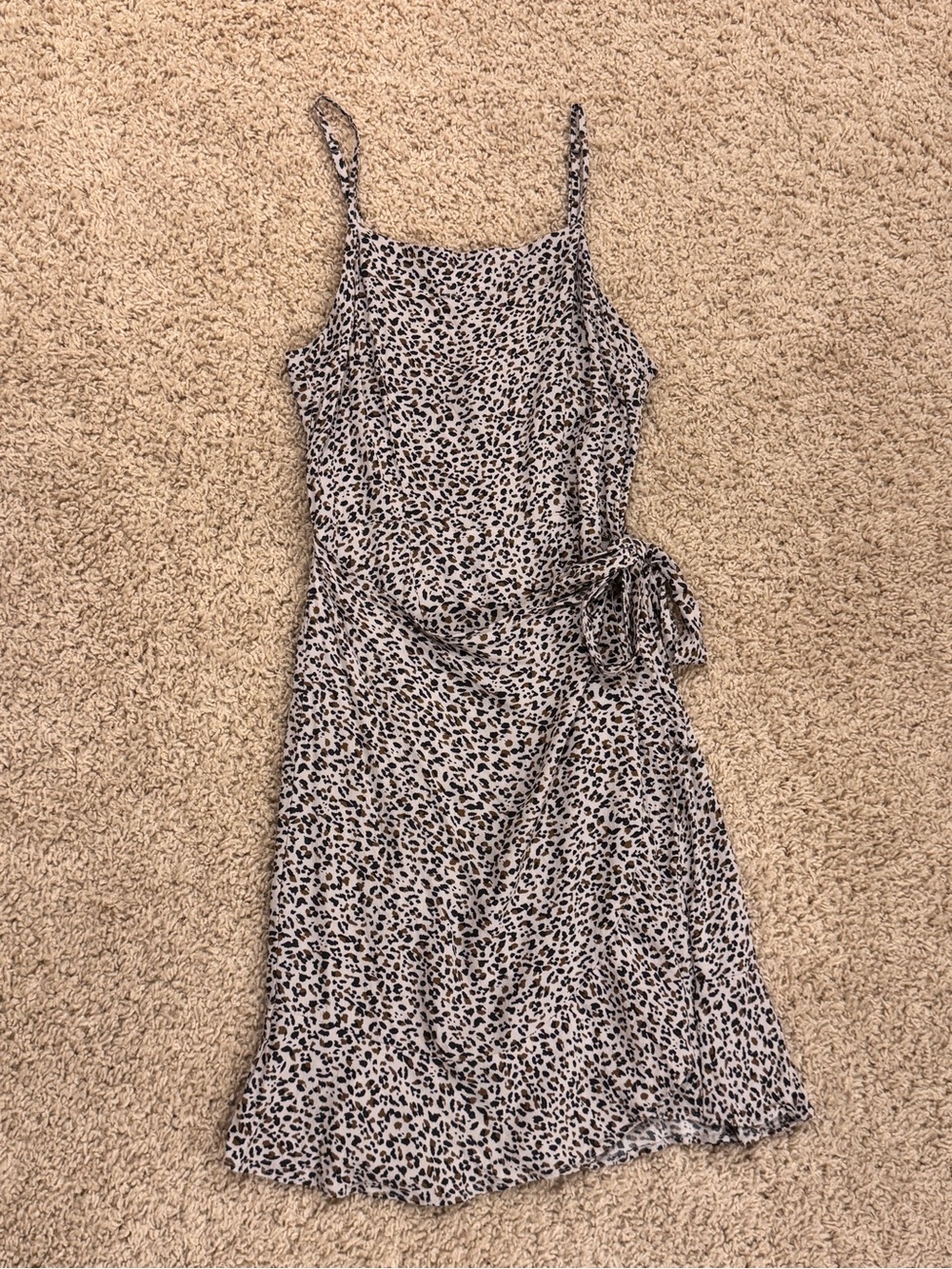 Abercrombie & Fitch Leopard-Print Mini Slip Dress - Taupe & Black xs